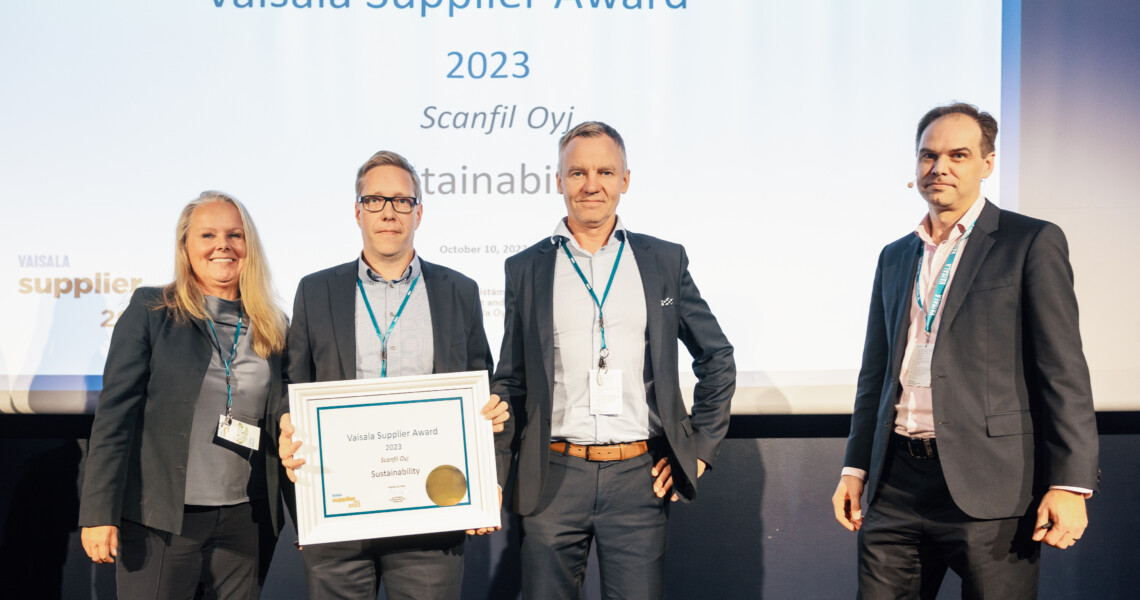 Vaisala rewarded Scanfil for its sustainability work as the best EMS