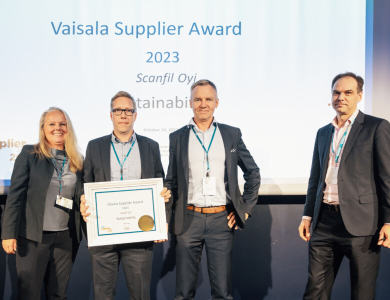 Vaisala rewarded Scanfil for its sustainability work as the best EMS