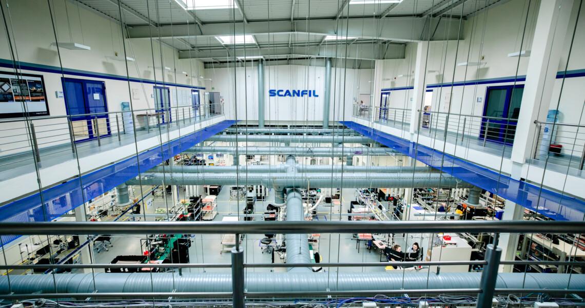 Scanfil sign in Scanfil factory